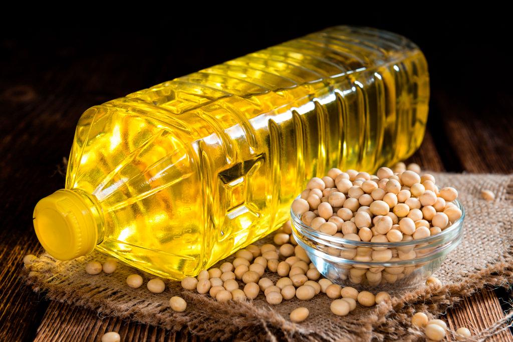 bottle of soy oil